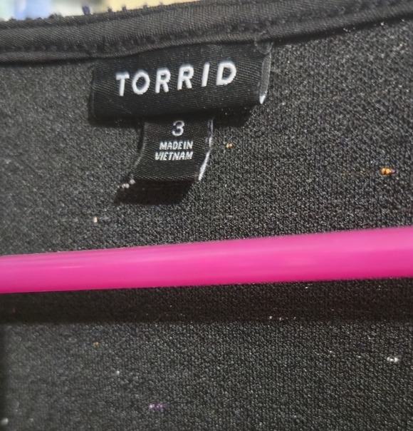 🍂🍁NWOT TORRID 3X Rainbow Boucle V-Neck Peplum Top - Picture 3 of 5